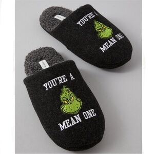 American Eagle Men’s Grinch Slippers “You’re a Mean One” Cozy Holiday Shoes